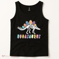 Eggasaurus Dino Stegosaurus Easter Egg Dinosaur Tank Top thumb 2