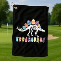 Eggasaurus Dino Stegosaurus Easter Egg Dinosaur Golf Towel thumb 1