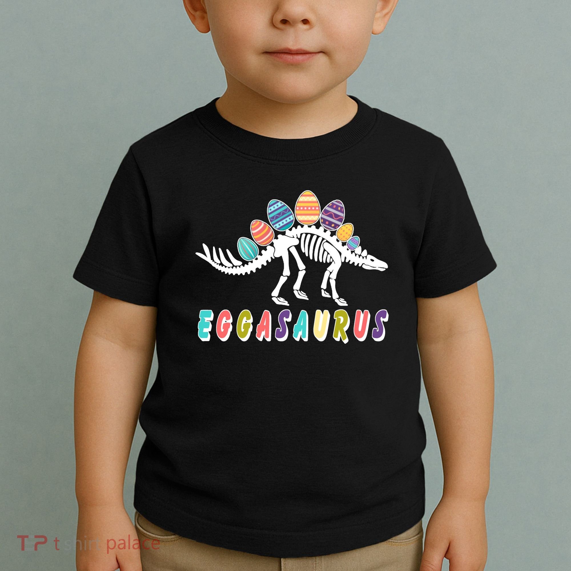 Eggasaurus Dino Stegosaurus Easter Egg Dinosaur Toddler T-Shirt