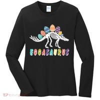 Eggasaurus Dino Stegosaurus Easter Egg Dinosaur Women's Long Sleeve Shirt thumb 0