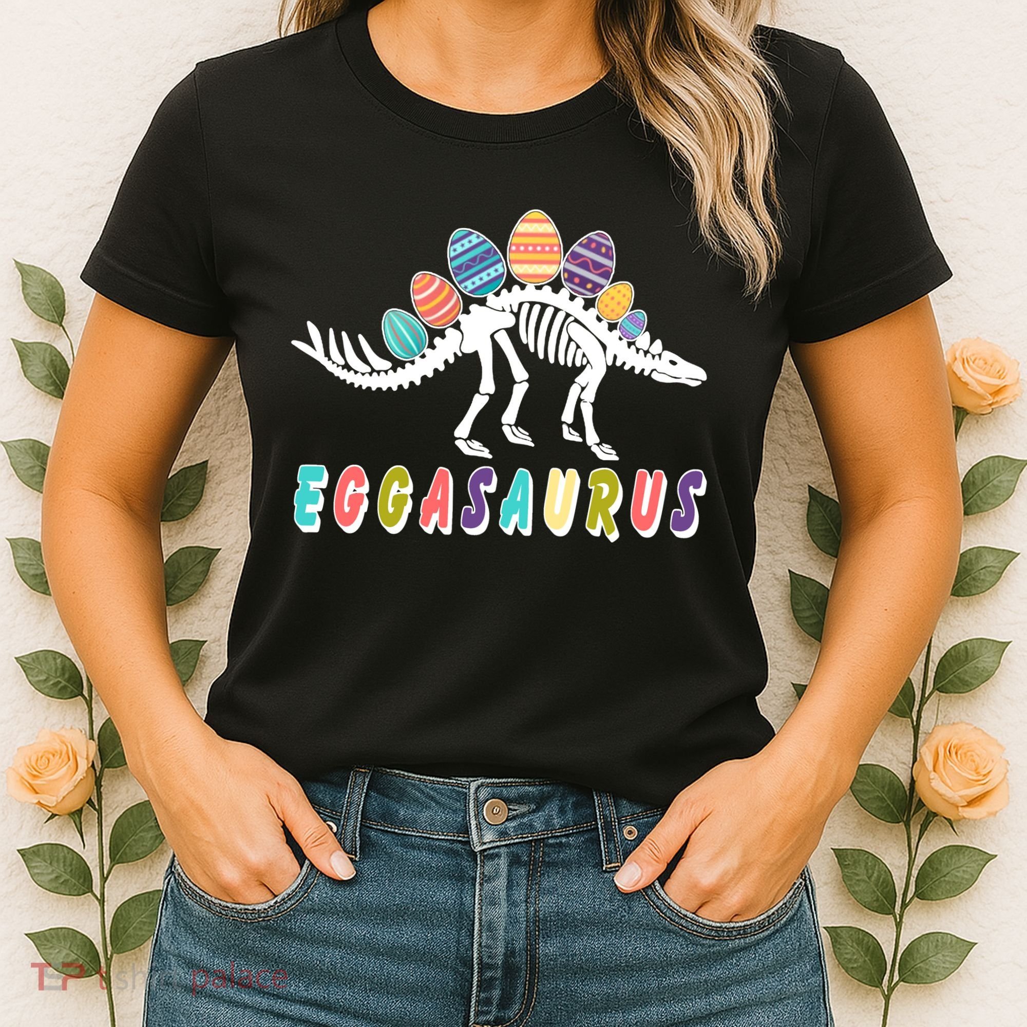 Eggasaurus Dino Stegosaurus Easter Egg Dinosaur Women's T-Shirt