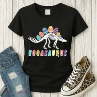 Eggasaurus Dino Stegosaurus Easter Egg Dinosaur Women's T-Shirt thumb 3