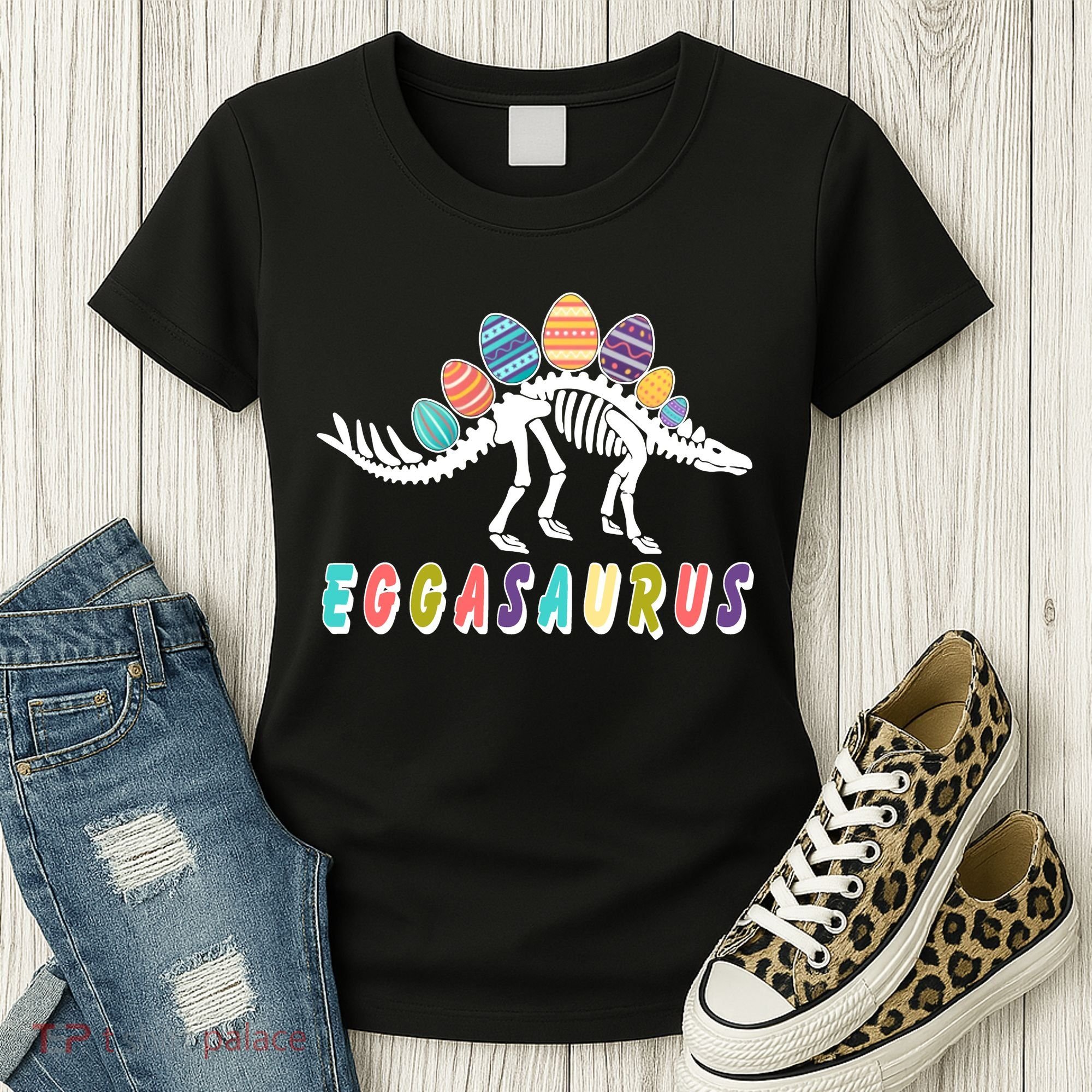 Eggasaurus Dino Stegosaurus Easter Egg Dinosaur Women's T-Shirt