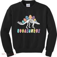 Eggasaurus Dino Stegosaurus Easter Egg Dinosaur Kids Sweatshirt thumb 0