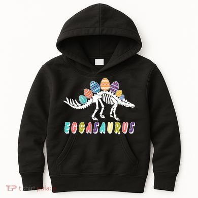 Eggasaurus Dino Stegosaurus Easter Egg Dinosaur Kids Hoodie