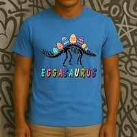 Eggasaurus Dino Stegosaurus Easter Egg Dinosaur T-Shirt thumb 3