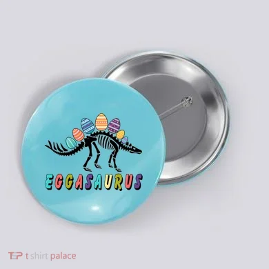 Eggasaurus Dino Stegosaurus Easter Egg Dinosaur Button