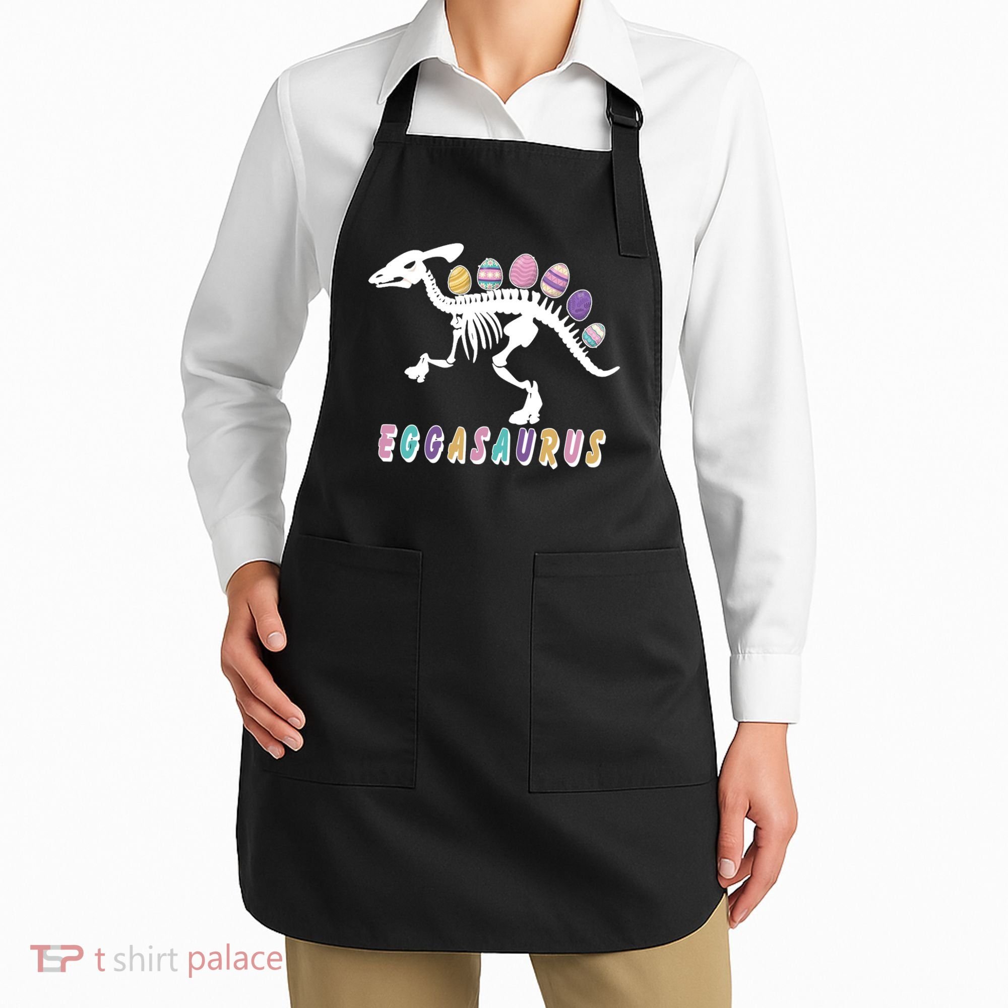 Eggasaurus Plateosaurus Funny Cute Easter Apron