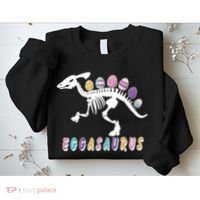 Eggasaurus Plateosaurus Funny Cute Easter Sweatshirt thumb 2