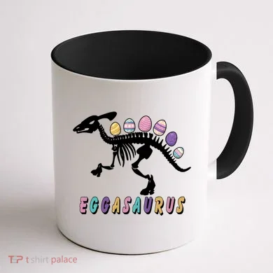 Eggasaurus Plateosaurus Funny Cute Easter Coffee Mug back