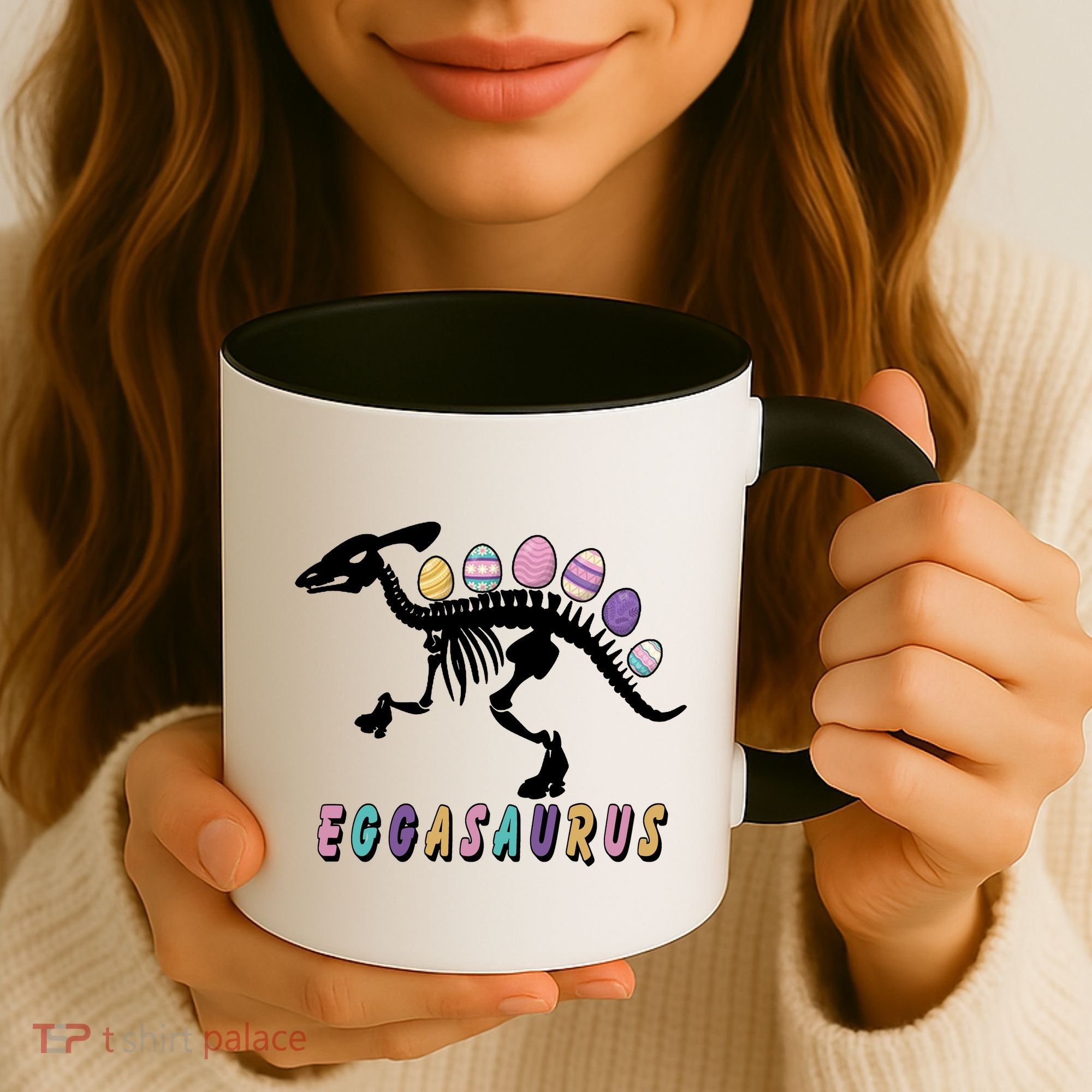 Eggasaurus Plateosaurus Funny Cute Easter Coffee Mug