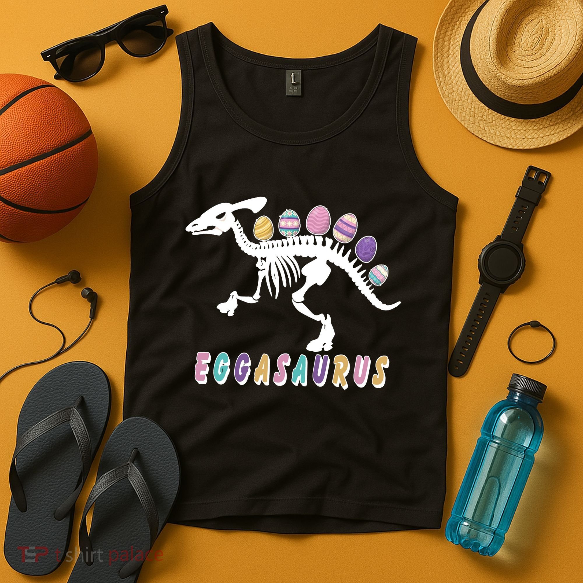 Eggasaurus Plateosaurus Funny Cute Easter Tank Top