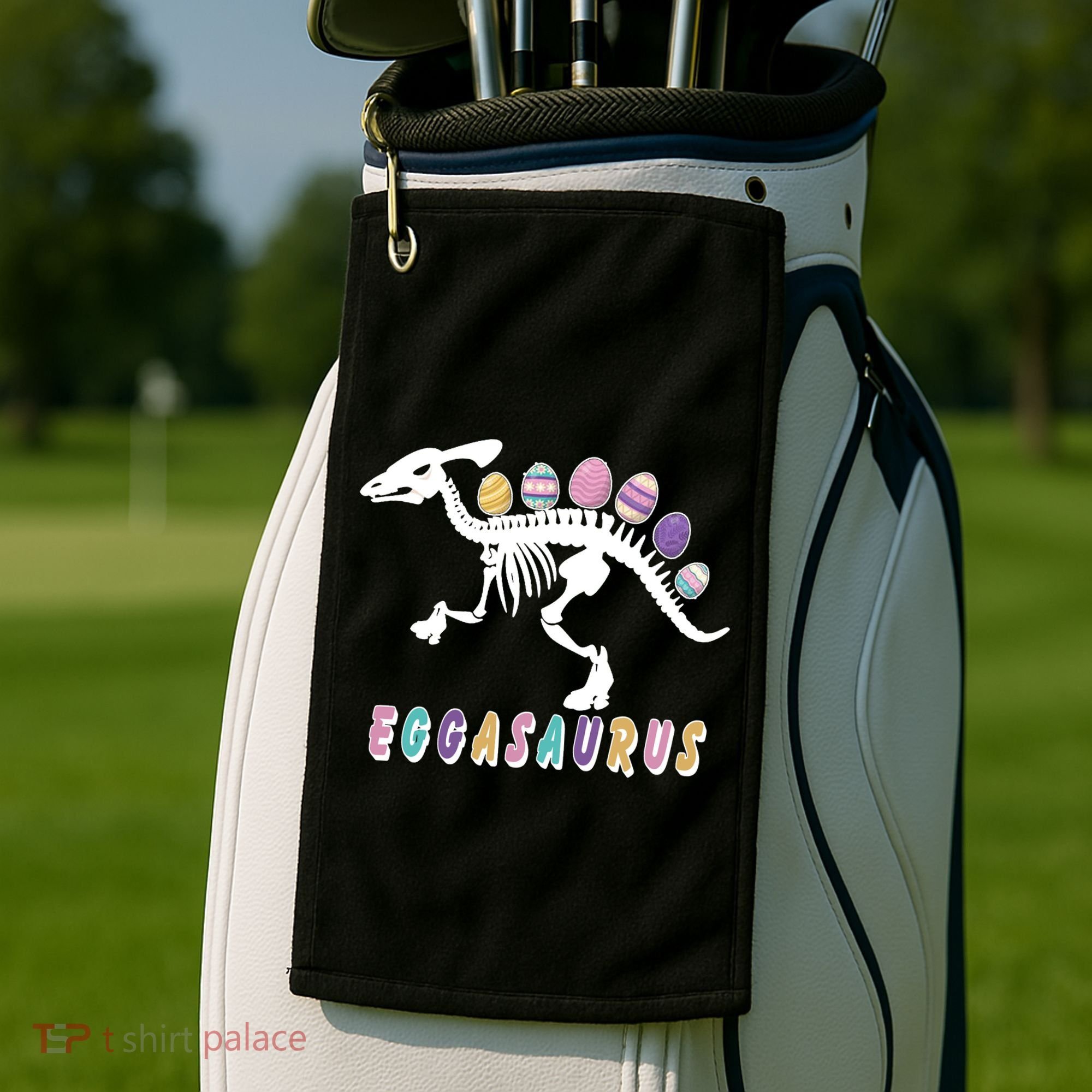 Eggasaurus Plateosaurus Funny Cute Easter Golf Towel