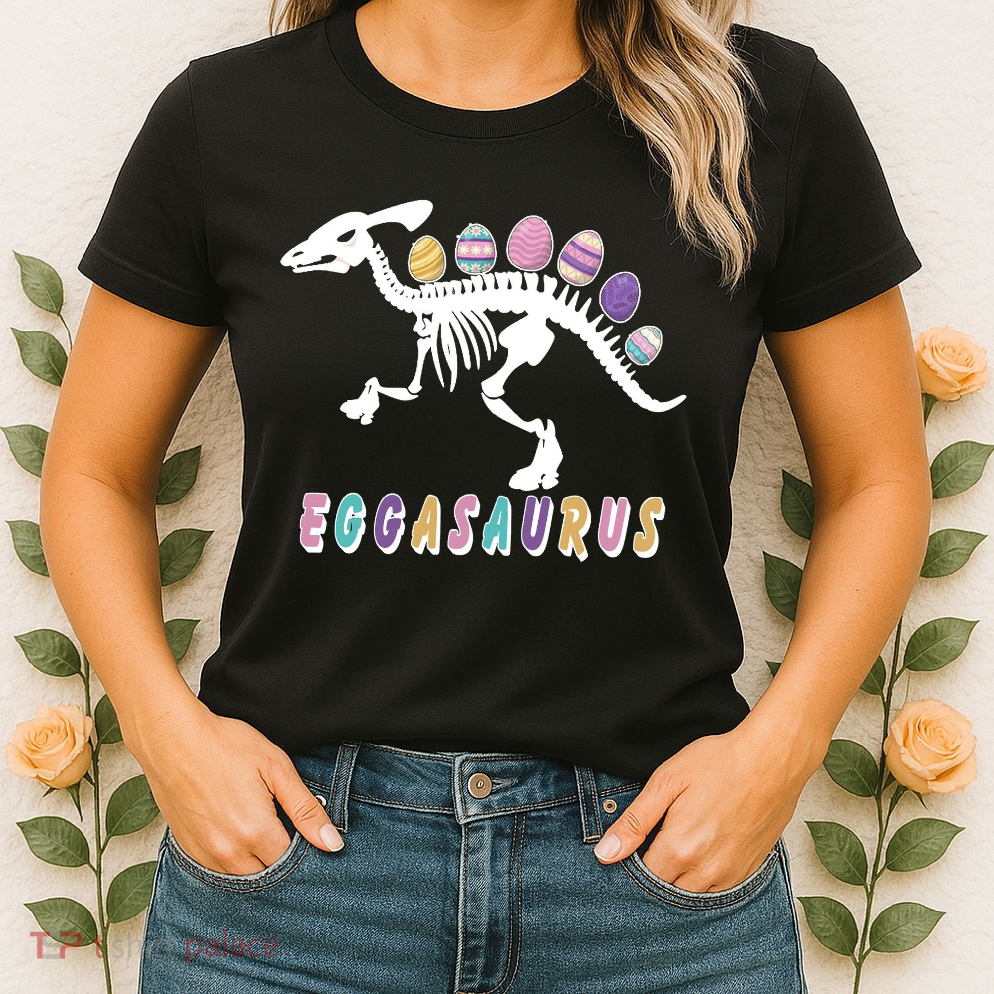 Eggasaurus Plateosaurus Funny Cute Easter Women's T-Shirt