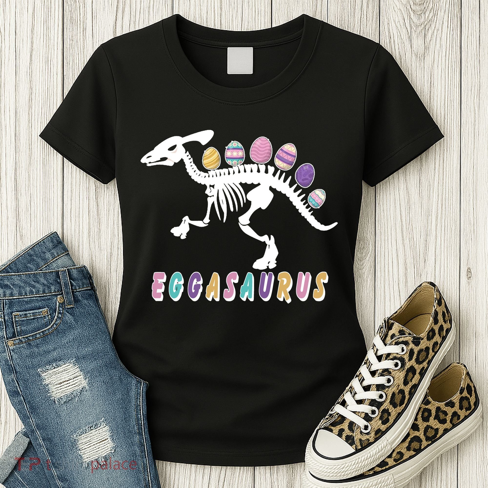 Eggasaurus Plateosaurus Funny Cute Easter Women's T-Shirt