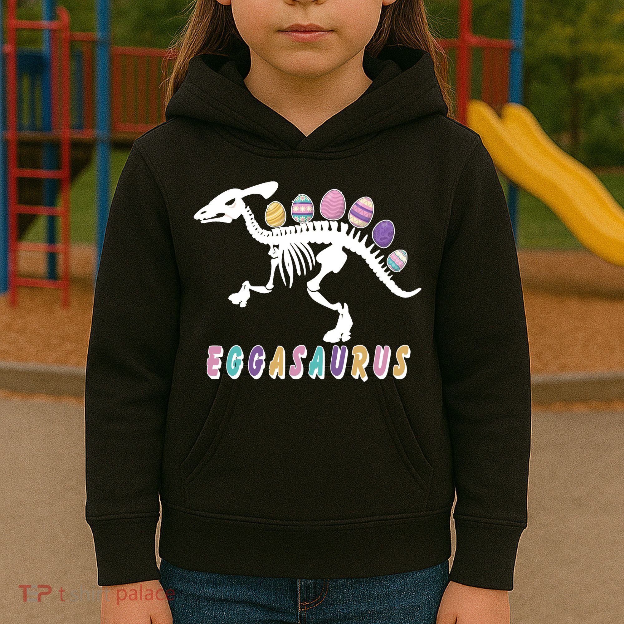 Eggasaurus Plateosaurus Funny Cute Easter Kids Hoodie