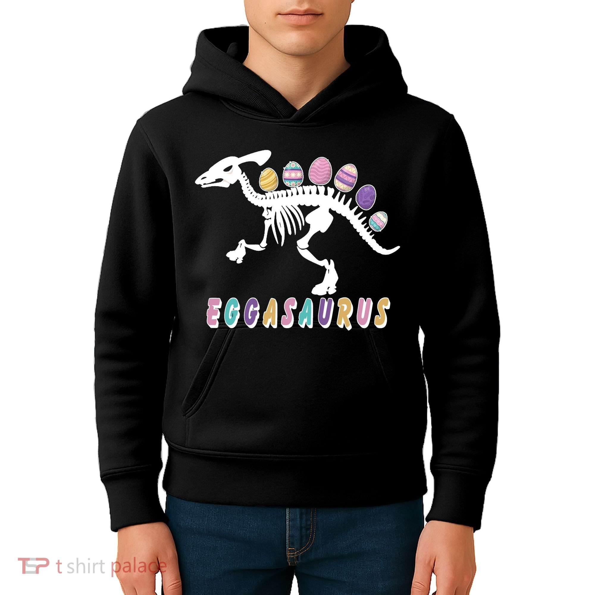 Eggasaurus Plateosaurus Funny Cute Easter Kids Hoodie
