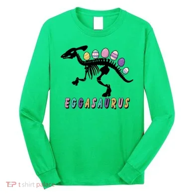 Eggasaurus Plateosaurus Funny Cute Easter Long Sleeve Shirt