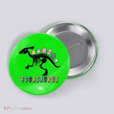 Eggasaurus Plateosaurus Funny Cute Easter Button
