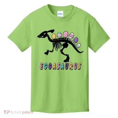 Eggasaurus Plateosaurus Funny Cute Easter Kids T-Shirt