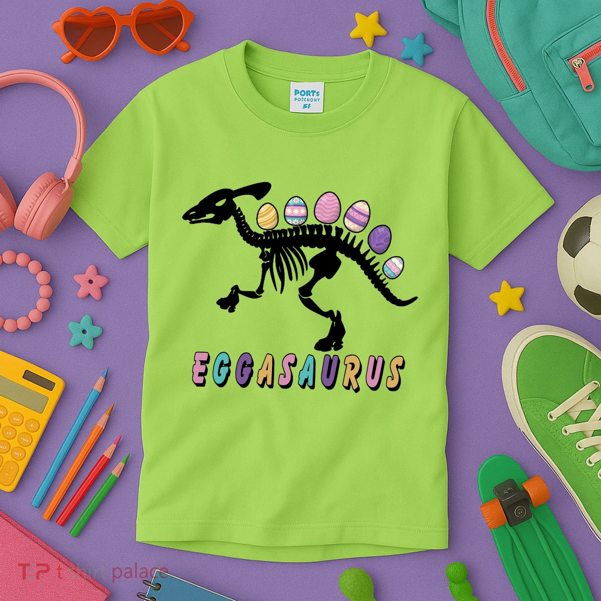 Eggasaurus Plateosaurus Funny Cute Easter Kids T-Shirt