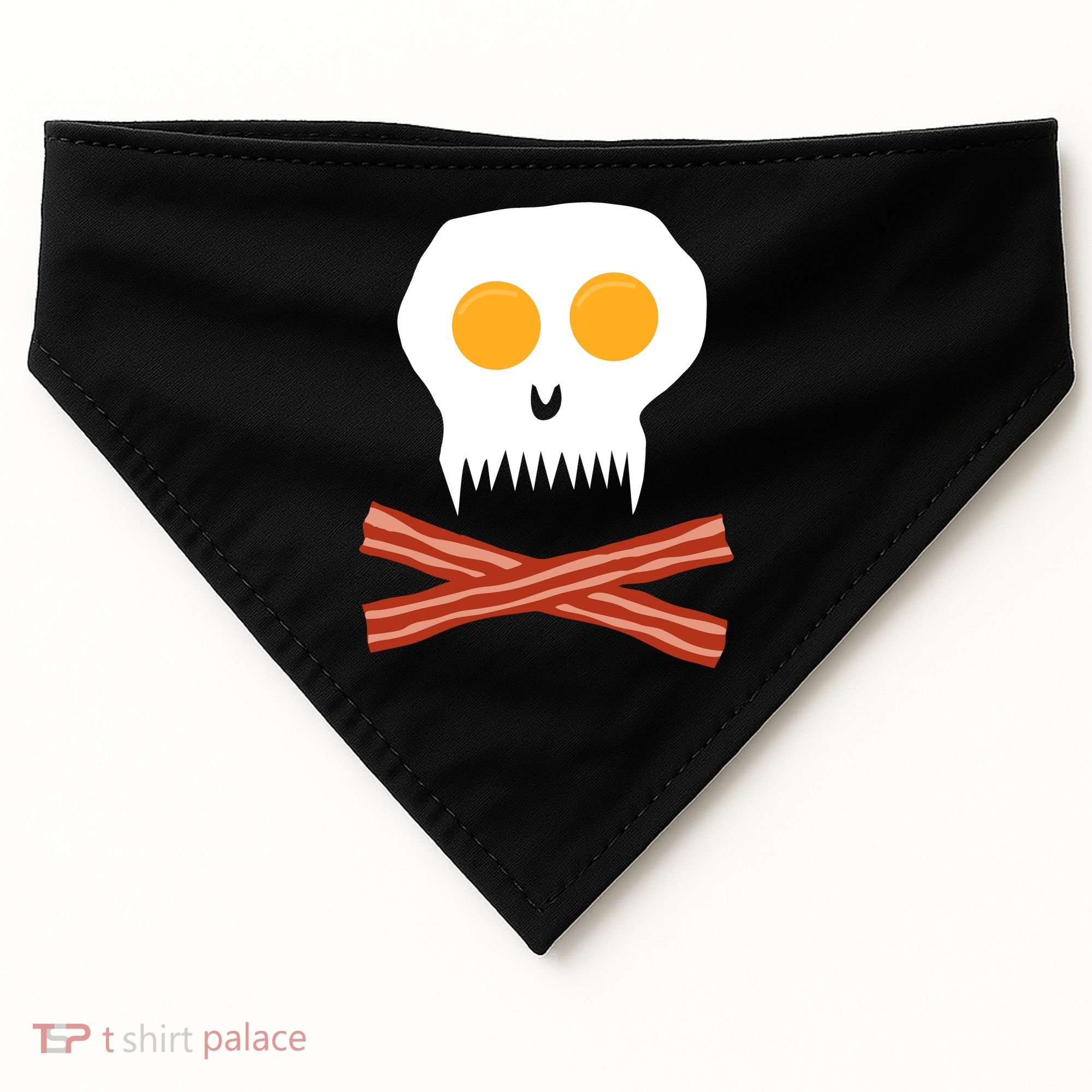 Eggs And Bacon Skull USA-Made Doggie Bandana