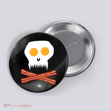 Eggs And Bacon Skull Button