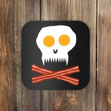 Eggs And Bacon Skull Coaster