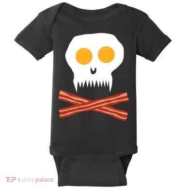 Eggs And Bacon Skull Baby Bodysuit