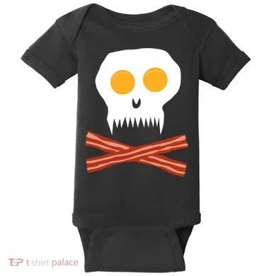 Eggs And Bacon Skull Baby Bodysuit