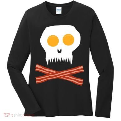Eggs And Bacon Skull Women's Long Sleeve Shirt
