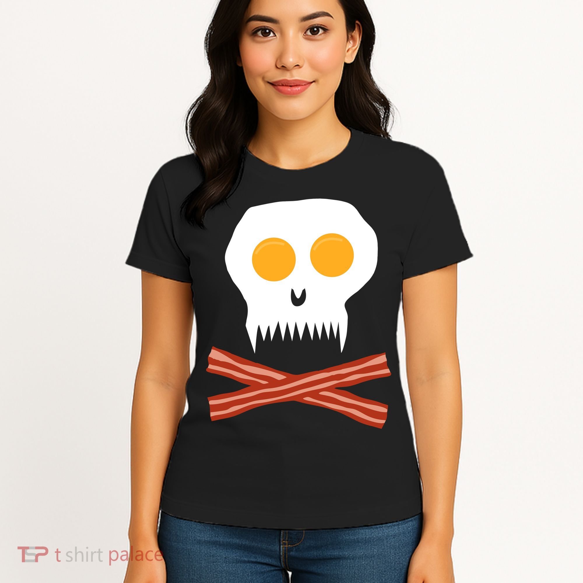 Eggs And Bacon Skull Women's T-Shirt