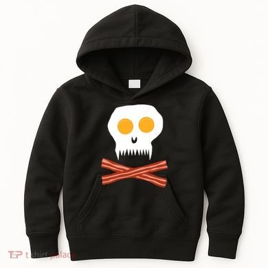 Eggs And Bacon Skull Kids Hoodie