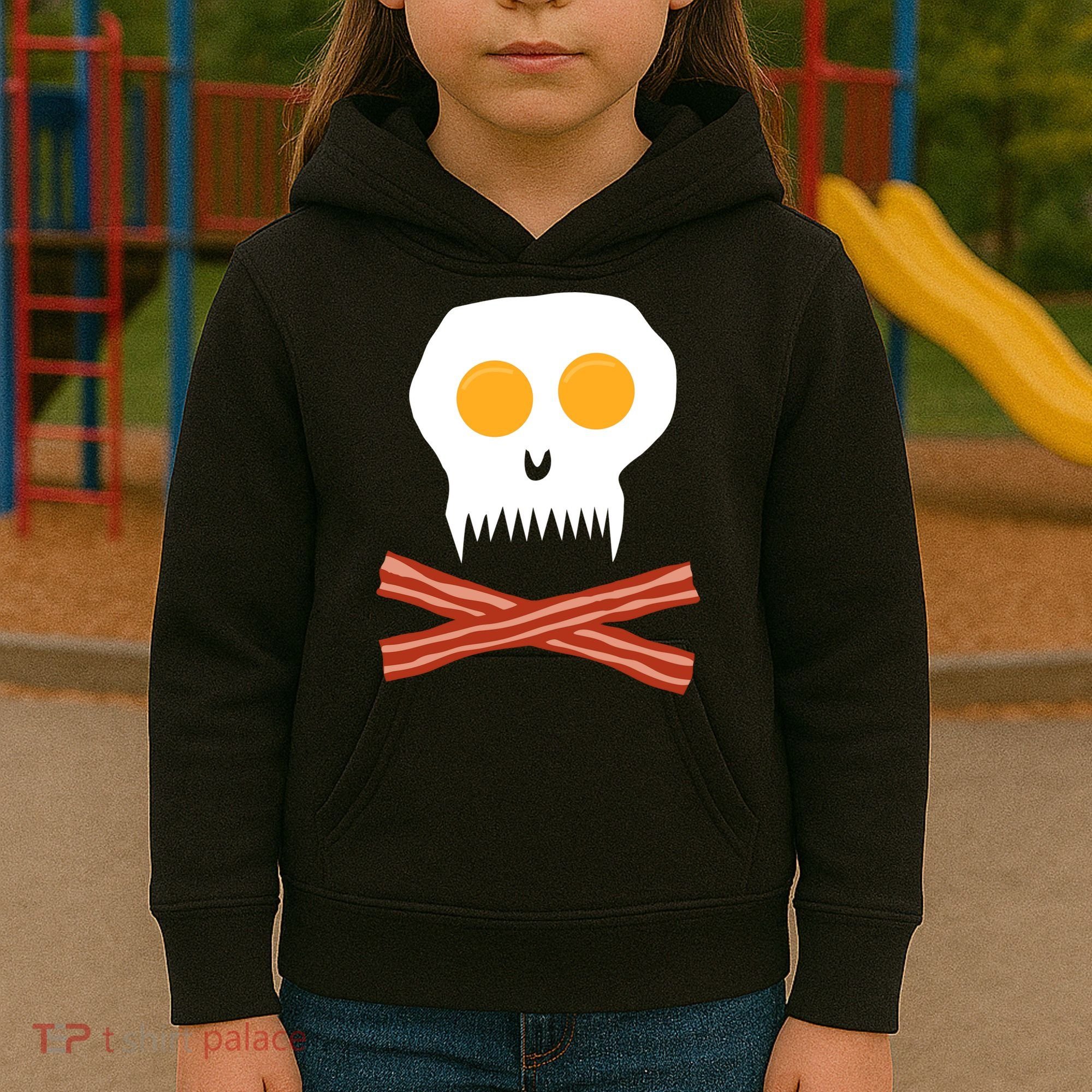 Eggs And Bacon Skull Kids Hoodie