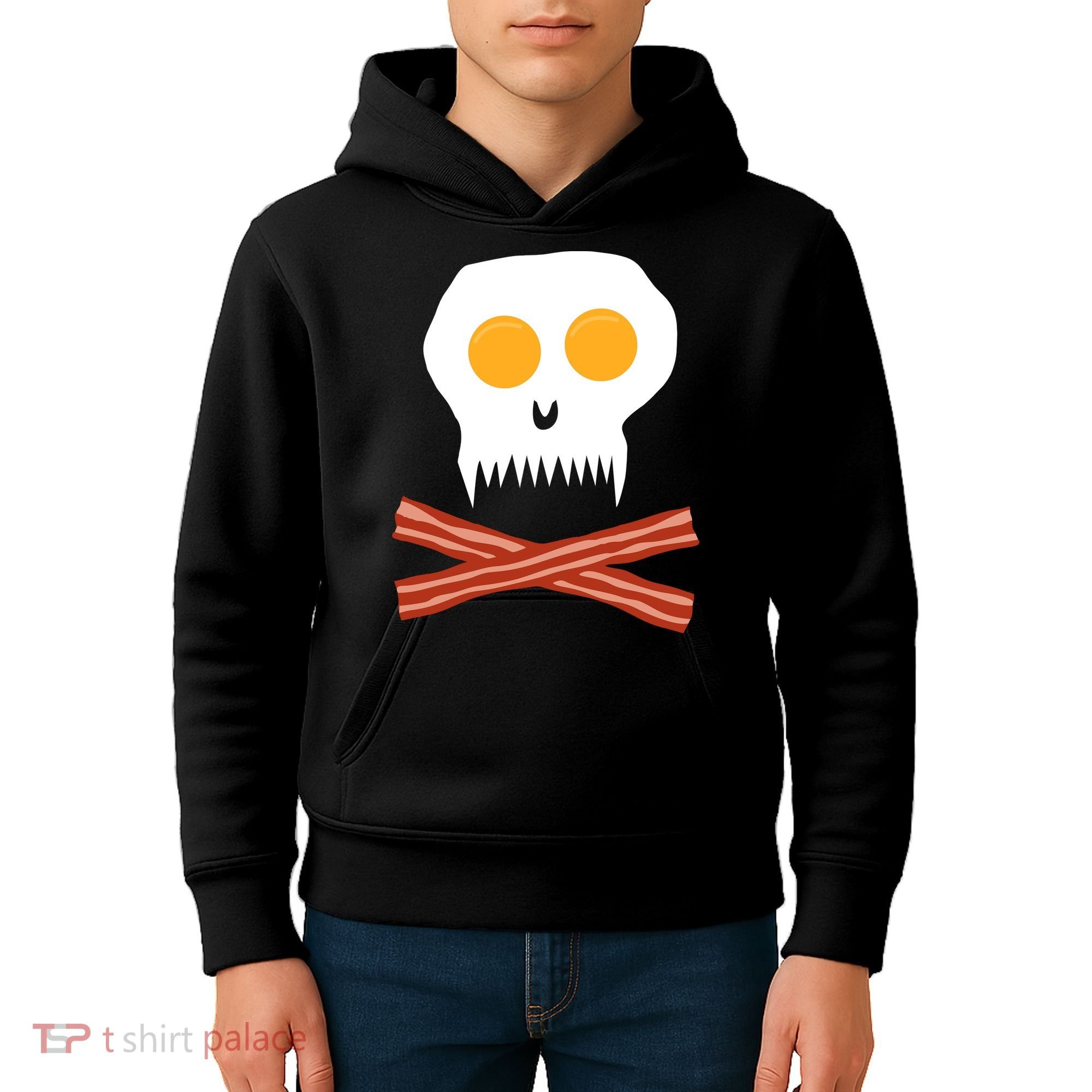 Eggs And Bacon Skull Kids Hoodie