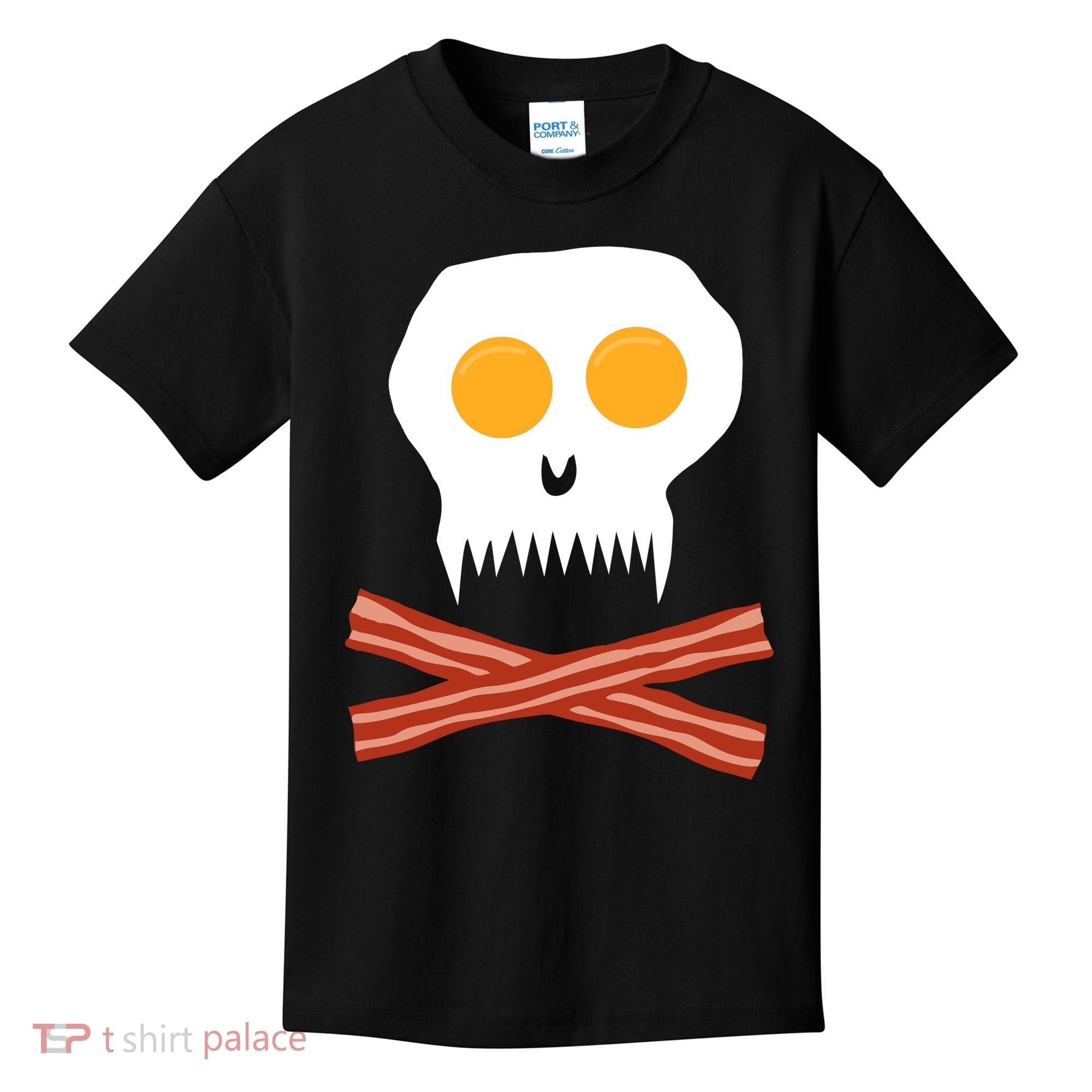 Eggs And Bacon Skull Kids T-Shirt
