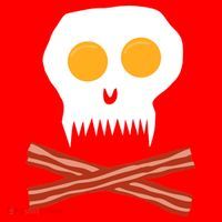 Eggs And Bacon Skull Santa Hat thumb 1