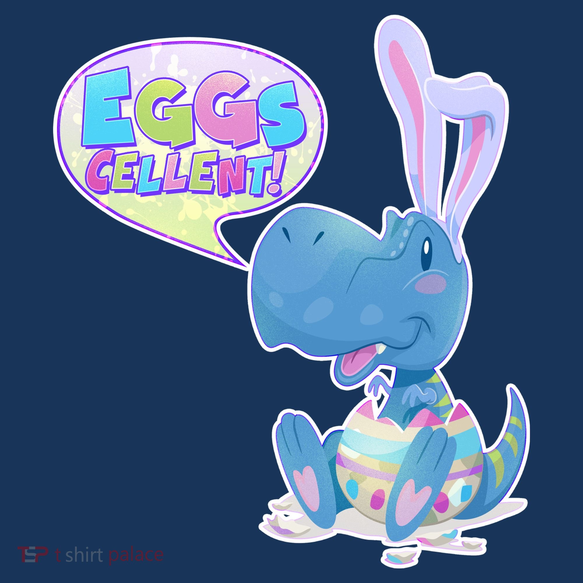 EGGS-Cellent! Cute Easter T-Rex Button