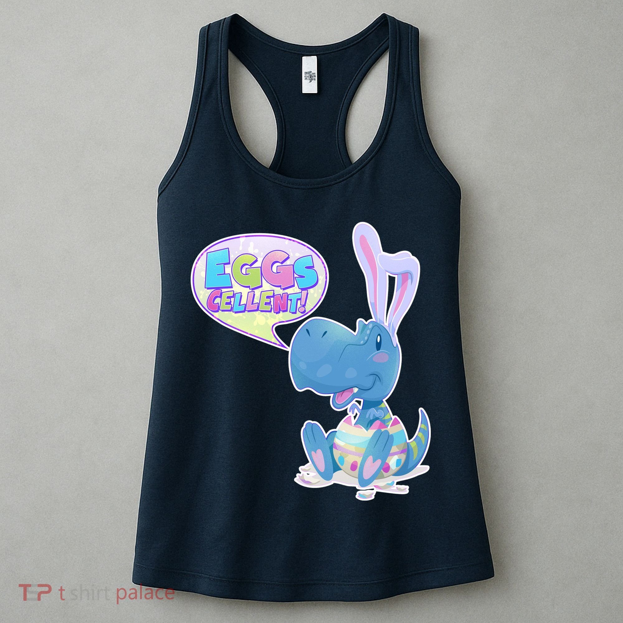 EGGS-Cellent! Cute Easter T-Rex Women's Tank Top