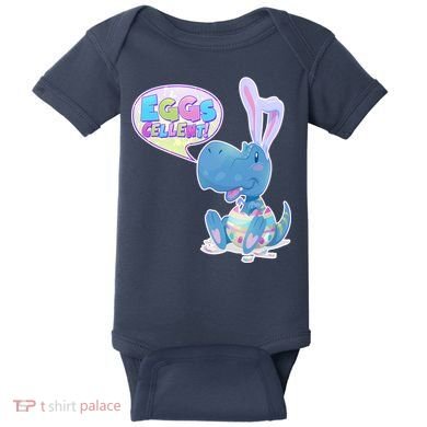 EGGS-Cellent! Cute Easter T-Rex Baby Bodysuit