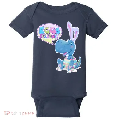 EGGS-Cellent! Cute Easter T-Rex Baby Bodysuit