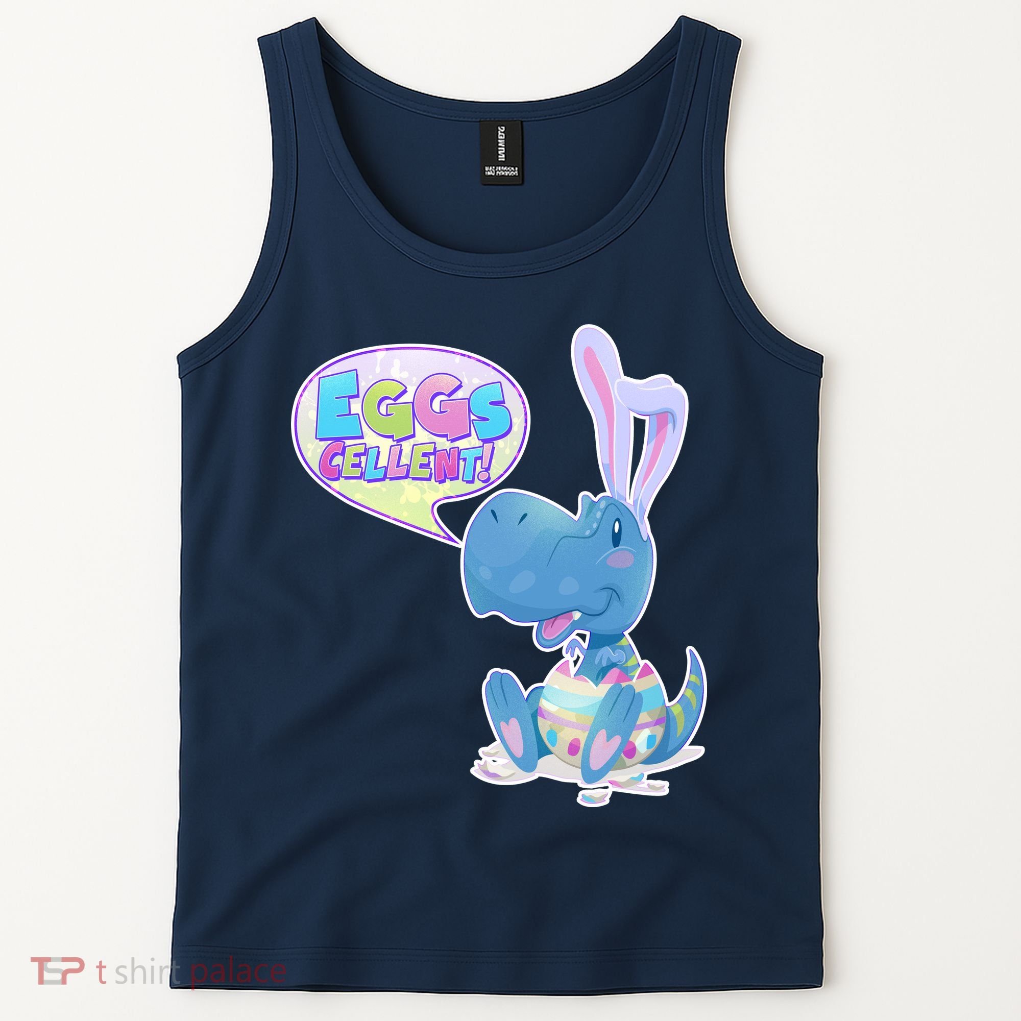 EGGS-Cellent! Cute Easter T-Rex Tank Top