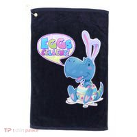 EGGS-Cellent! Cute Easter T-Rex Golf Towel thumb 0