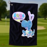 EGGS-Cellent! Cute Easter T-Rex Golf Towel thumb 1