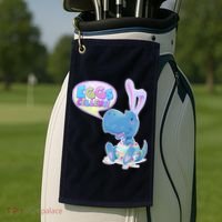 EGGS-Cellent! Cute Easter T-Rex Golf Towel thumb 2