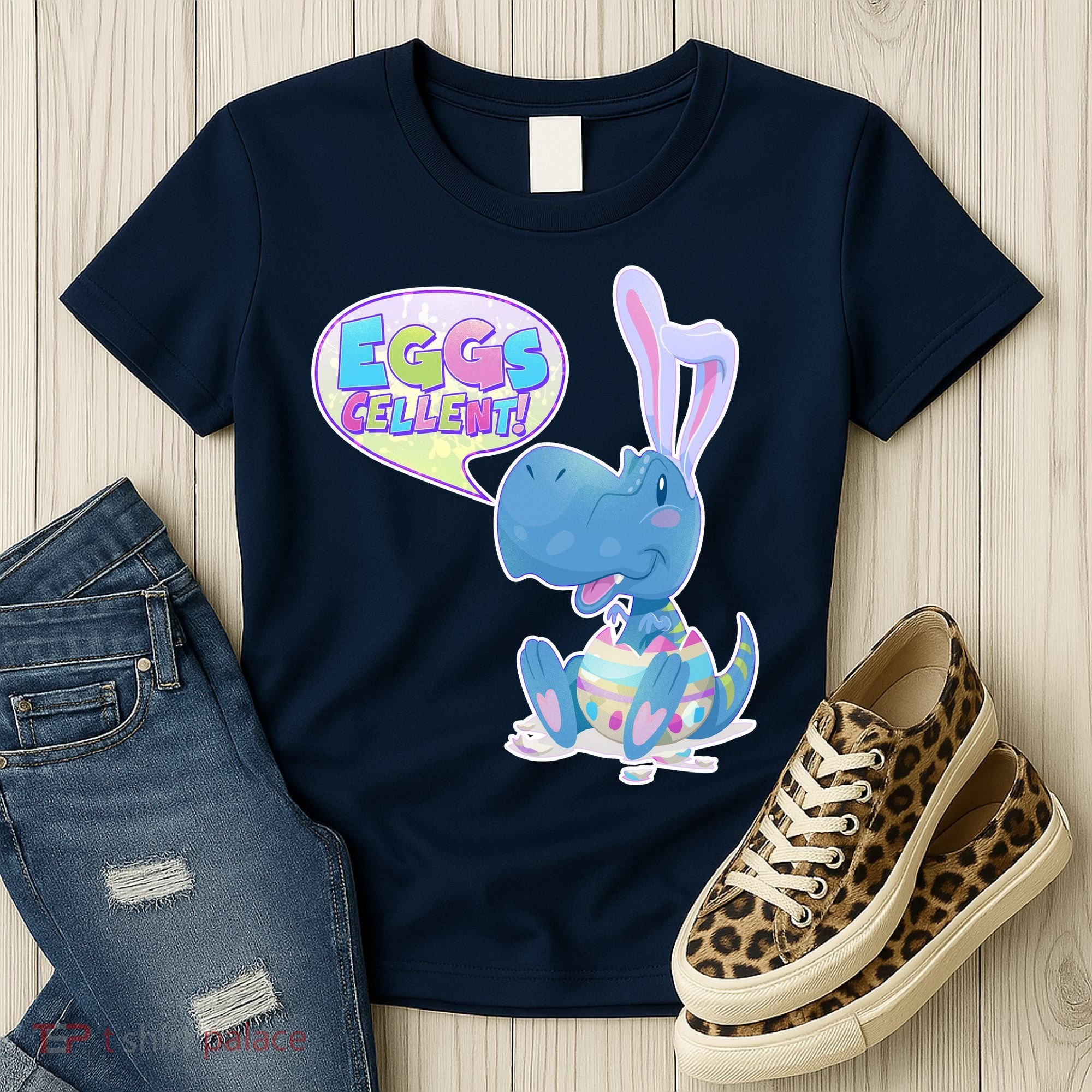 EGGS-Cellent! Cute Easter T-Rex Women's T-Shirt