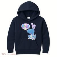 EGGS-Cellent! Cute Easter T-Rex Kids Hoodie thumb 0