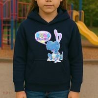 EGGS-Cellent! Cute Easter T-Rex Kids Hoodie thumb 3