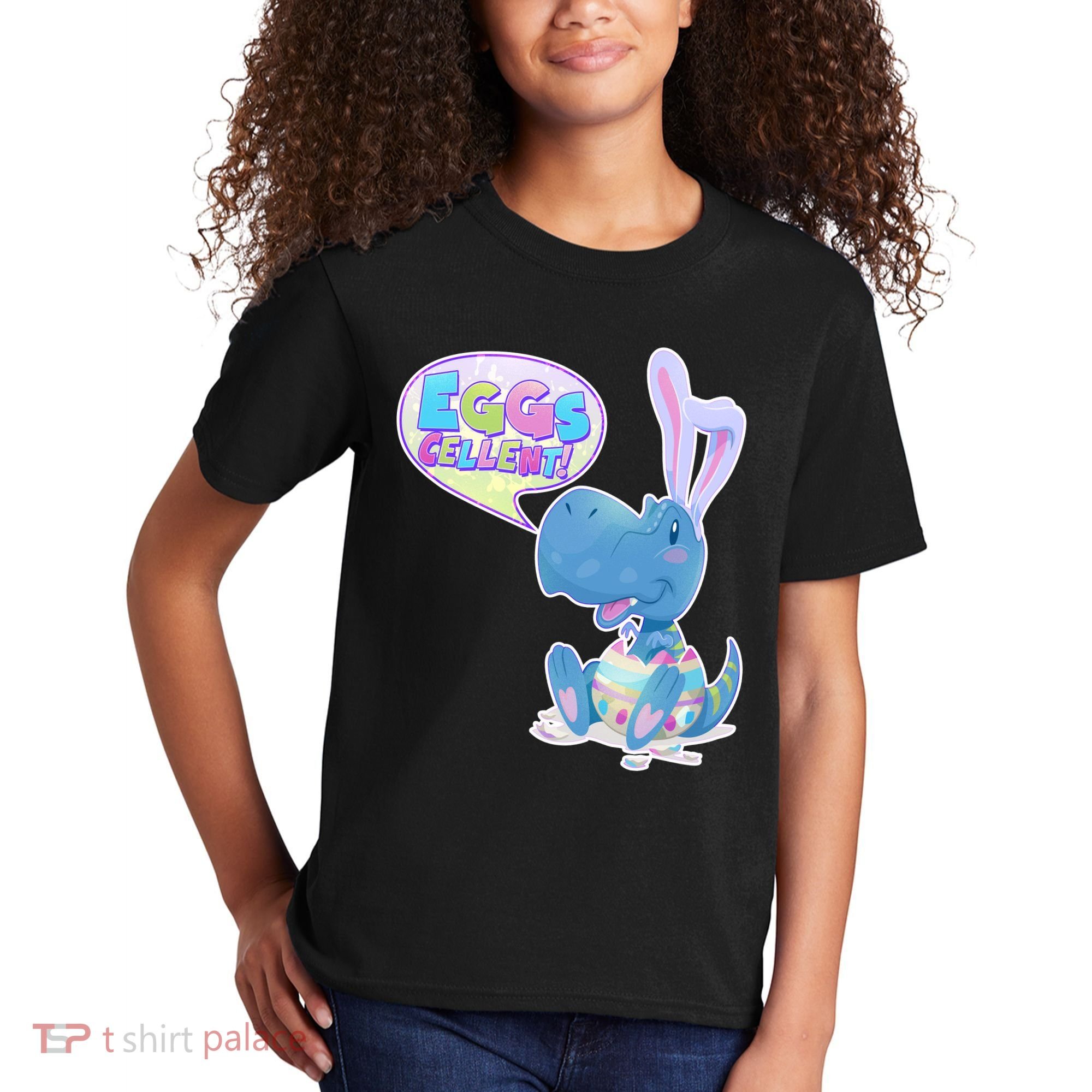 EGGS-Cellent! Cute Easter T-Rex Kids T-Shirt