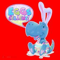 EGGS-Cellent! Cute Easter T-Rex Santa Hat thumb 1